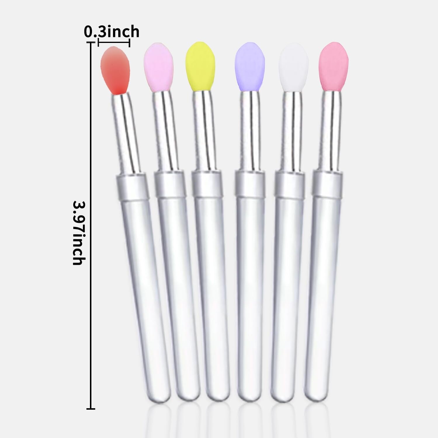 Lip Brush, 6PCS Silicone Lip Applicator Reusable Lip Mask Applicator, Silicone Lip Brush Retractable Lip Gloss Balm Applicator Eyeshadow Lip Scrub Brush Applicator Lip Applicators Disposable